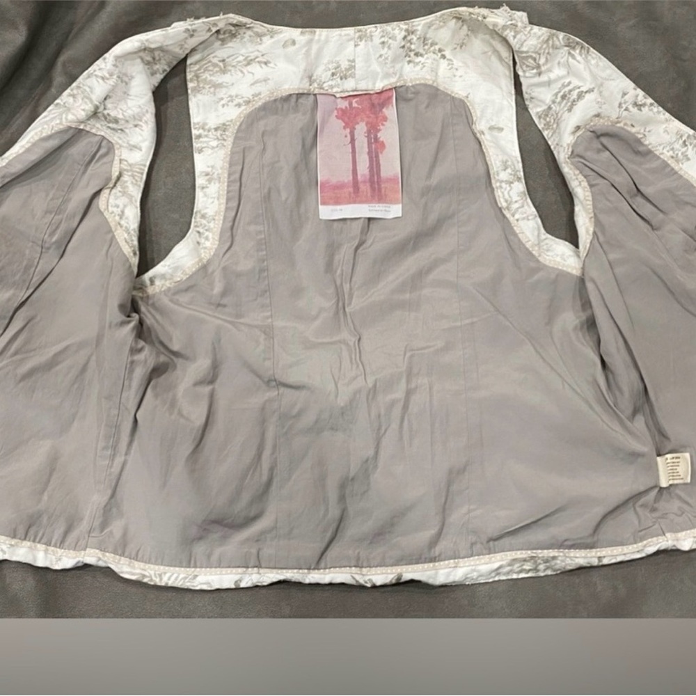 Anthropologie Hei Hei Floral Toile Ruffle Back Vest Size 12 - Picture 6 of 10